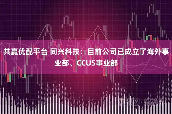 共赢优配平台 同兴科技：目前公司已成立了海外事业部、CCUS事业部