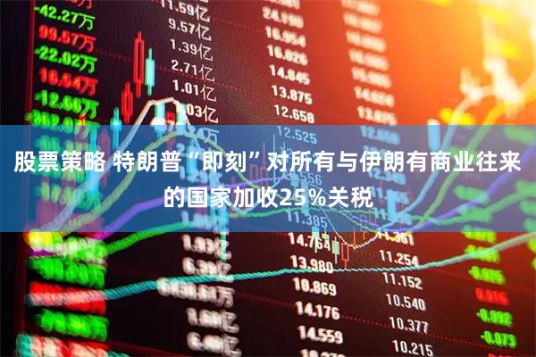 股票策略 特朗普“即刻”对所有与伊朗有商业往来的国家加收25%关税