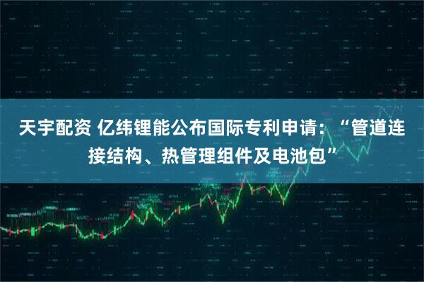 天宇配资 亿纬锂能公布国际专利申请：“管道连接结构、热管理组件及电池包”